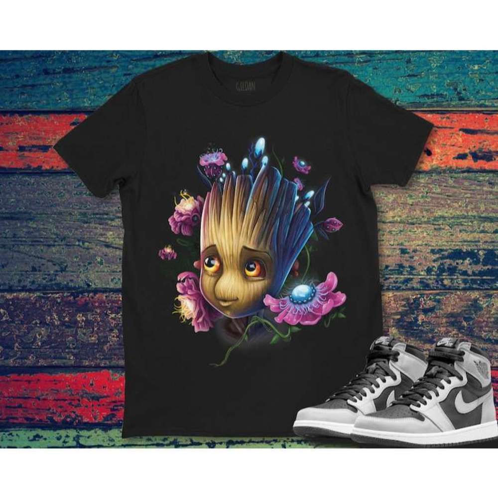 Marvel Guardians Of The Galaxy Groot Flowers T Shirt